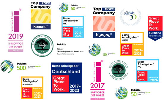 A collage of awards for shopware AG